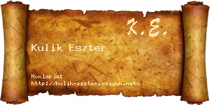 Kulik Eszter névjegykártya